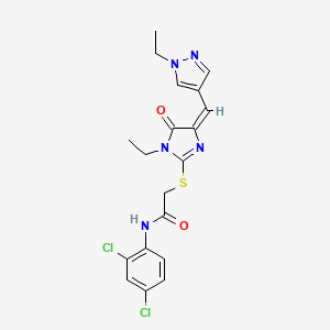 N-(2,4-dichlorophenyl)-2-({1-ethyl-4-[(1-ethyl-1H-pyrazol-4-yl)methylene]-5-oxo-4,5-dihydro-1H-imidazol-2-yl}thio)acetamide