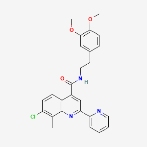 molecular formula C26H24ClN3O3 B4688355 7-chloro-N-[2-(3,4-dimethoxyphenyl)ethyl]-8-methyl-2-(2-pyridinyl)-4-quinolinecarboxamide 