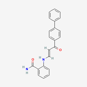 molecular formula C22H18N2O2 B4688363 2-{[3-(4-biphenylyl)-3-oxo-1-propen-1-yl]amino}benzamide 