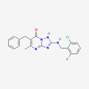 molecular formula C20H17ClFN5O B4688404 6-benzyl-2-[(2-chloro-6-fluorobenzyl)amino]-5-methyl[1,2,4]triazolo[1,5-a]pyrimidin-7(4H)-one 