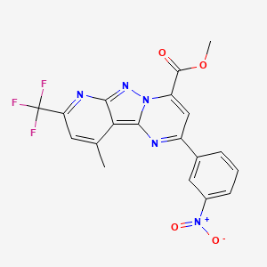 methyl 10-methyl-2-(3-nitrophenyl)-8-(trifluoromethyl)pyrido[2',3':3,4]pyrazolo[1,5-a]pyrimidine-4-carboxylate