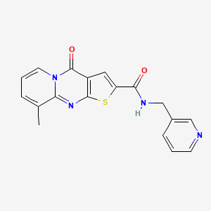 molecular formula C18H14N4O2S B4688432 9-methyl-4-oxo-N-(3-pyridinylmethyl)-4H-pyrido[1,2-a]thieno[2,3-d]pyrimidine-2-carboxamide 