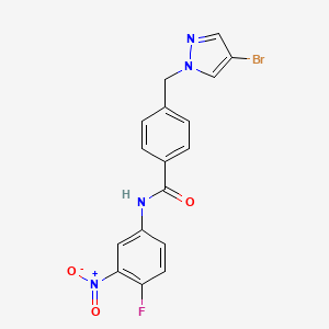 4-[(4-bromo-1H-pyrazol-1-yl)methyl]-N-(4-fluoro-3-nitrophenyl)benzamide