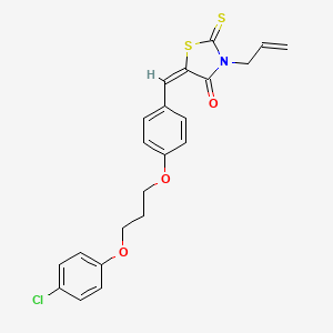 molecular formula C22H20ClNO3S2 B4688441 3-allyl-5-{4-[3-(4-chlorophenoxy)propoxy]benzylidene}-2-thioxo-1,3-thiazolidin-4-one 