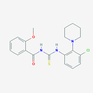 molecular formula C20H22ClN3O2S B4688477 N-({[3-chloro-2-(1-piperidinyl)phenyl]amino}carbonothioyl)-2-methoxybenzamide 