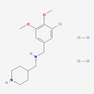 molecular formula C15H25Cl3N2O2 B4688486 (3-chloro-4,5-dimethoxybenzyl)(4-piperidinylmethyl)amine dihydrochloride 