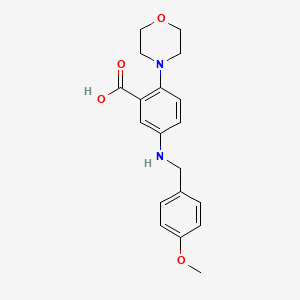 molecular formula C19H22N2O4 B4688519 5-[(4-methoxybenzyl)amino]-2-(4-morpholinyl)benzoic acid 