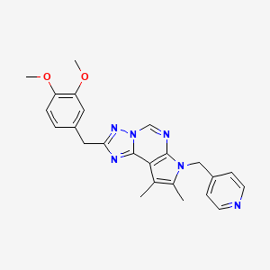 molecular formula C24H24N6O2 B4688527 2-(3,4-dimethoxybenzyl)-8,9-dimethyl-7-(4-pyridinylmethyl)-7H-pyrrolo[3,2-e][1,2,4]triazolo[1,5-c]pyrimidine 