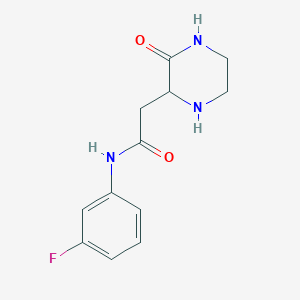 molecular formula C12H14FN3O2 B4688533 N-(3-fluorophenyl)-2-(3-oxo-2-piperazinyl)acetamide 