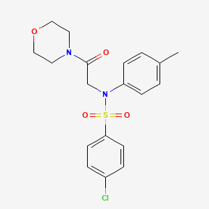 molecular formula C19H21ClN2O4S B4688536 4-chloro-N-(4-methylphenyl)-N-[2-(4-morpholinyl)-2-oxoethyl]benzenesulfonamide 