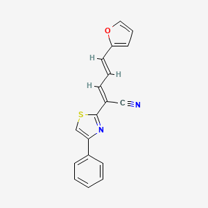 molecular formula C18H12N2OS B4688541 5-(2-furyl)-2-(4-phenyl-1,3-thiazol-2-yl)-2,4-pentadienenitrile 