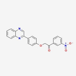 molecular formula C22H15N3O4 B4688545 1-(3-nitrophenyl)-2-[4-(2-quinoxalinyl)phenoxy]ethanone 