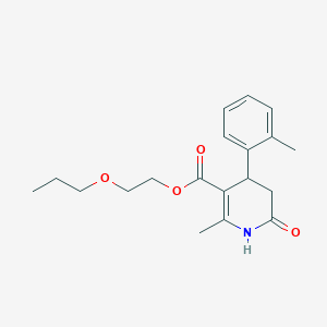 molecular formula C19H25NO4 B4688554 2-propoxyethyl 2-methyl-4-(2-methylphenyl)-6-oxo-1,4,5,6-tetrahydro-3-pyridinecarboxylate 