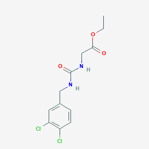 molecular formula C12H14Cl2N2O3 B4688562 ethyl N-{[(3,4-dichlorobenzyl)amino]carbonyl}glycinate 