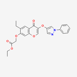 molecular formula C24H22N2O6 B4688585 ethyl ({6-ethyl-4-oxo-3-[(1-phenyl-1H-pyrazol-4-yl)oxy]-4H-chromen-7-yl}oxy)acetate 