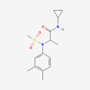 molecular formula C15H22N2O3S B4688611 N~1~-cyclopropyl-N~2~-(3,4-dimethylphenyl)-N~2~-(methylsulfonyl)alaninamide 