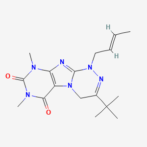 molecular formula C17H24N6O2 B4688612 1-(2-buten-1-yl)-3-tert-butyl-7,9-dimethyl-1,4-dihydro[1,2,4]triazino[3,4-f]purine-6,8(7H,9H)-dione 