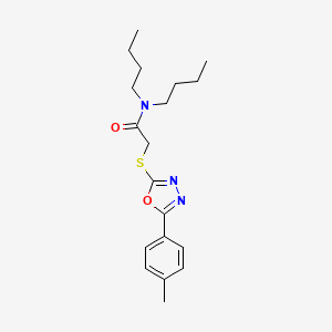 molecular formula C19H27N3O2S B4688613 N,N-dibutyl-2-{[5-(4-methylphenyl)-1,3,4-oxadiazol-2-yl]thio}acetamide 