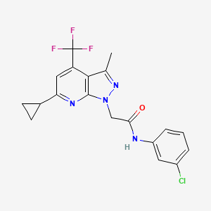 N-(3-chlorophenyl)-2-[6-cyclopropyl-3-methyl-4-(trifluoromethyl)-1H-pyrazolo[3,4-b]pyridin-1-yl]acetamide