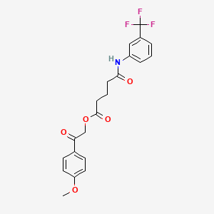 molecular formula C21H20F3NO5 B4688622 2-(4-methoxyphenyl)-2-oxoethyl 5-oxo-5-{[3-(trifluoromethyl)phenyl]amino}pentanoate 