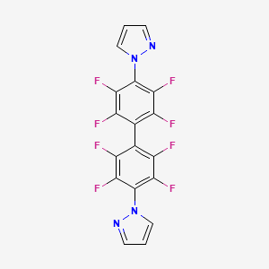 molecular formula C18H6F8N4 B4688636 1,1'-(2,2',3,3',5,5',6,6'-octafluoro-4,4'-biphenyldiyl)bis-1H-pyrazole 