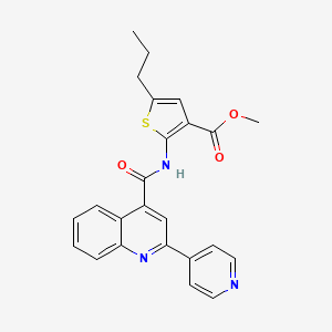 methyl 5-propyl-2-({[2-(4-pyridinyl)-4-quinolinyl]carbonyl}amino)-3-thiophenecarboxylate