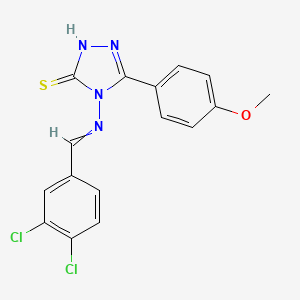 molecular formula C16H12Cl2N4OS B4688776 4-[(3,4-dichlorobenzylidene)amino]-5-(4-methoxyphenyl)-4H-1,2,4-triazole-3-thiol 