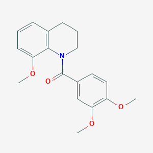 molecular formula C19H21NO4 B4688800 1-(3,4-dimethoxybenzoyl)-8-methoxy-1,2,3,4-tetrahydroquinoline 