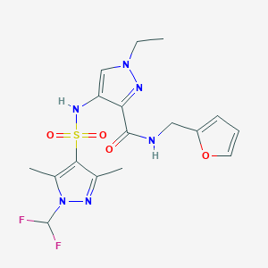 4-({[1-(difluoromethyl)-3,5-dimethyl-1H-pyrazol-4-yl]sulfonyl}amino)-1-ethyl-N-(2-furylmethyl)-1H-pyrazole-3-carboxamide