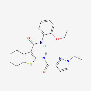 molecular formula C23H26N4O3S B4688868 N-(3-{[(2-ethoxyphenyl)amino]carbonyl}-4,5,6,7-tetrahydro-1-benzothien-2-yl)-1-ethyl-1H-pyrazole-3-carboxamide 