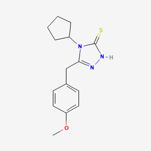 molecular formula C15H19N3OS B4688869 4-cyclopentyl-5-(4-methoxybenzyl)-4H-1,2,4-triazole-3-thiol 