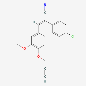 molecular formula C19H14ClNO2 B4688877 2-(4-chlorophenyl)-3-[3-methoxy-4-(2-propyn-1-yloxy)phenyl]acrylonitrile 