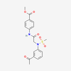 molecular formula C19H20N2O6S B4688883 methyl 4-{[N-(3-acetylphenyl)-N-(methylsulfonyl)glycyl]amino}benzoate 