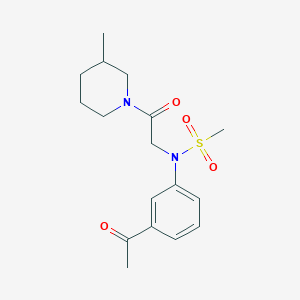 molecular formula C17H24N2O4S B4688898 N-(3-acetylphenyl)-N-[2-(3-methyl-1-piperidinyl)-2-oxoethyl]methanesulfonamide 