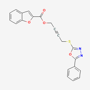 4-[(5-phenyl-1,3,4-oxadiazol-2-yl)thio]-2-butyn-1-yl 1-benzofuran-2-carboxylate