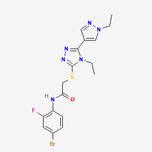 N-(4-bromo-2-fluorophenyl)-2-{[4-ethyl-5-(1-ethyl-1H-pyrazol-4-yl)-4H-1,2,4-triazol-3-yl]thio}acetamide