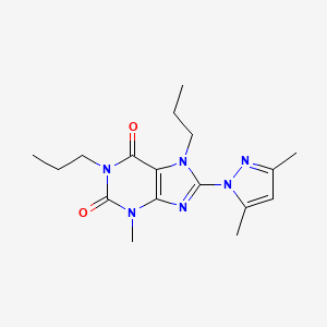 molecular formula C17H24N6O2 B4688955 8-(3,5-dimethyl-1H-pyrazol-1-yl)-3-methyl-1,7-dipropyl-3,7-dihydro-1H-purine-2,6-dione 