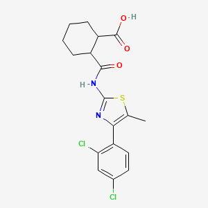 molecular formula C18H18Cl2N2O3S B4688964 2-({[4-(2,4-dichlorophenyl)-5-methyl-1,3-thiazol-2-yl]amino}carbonyl)cyclohexanecarboxylic acid 