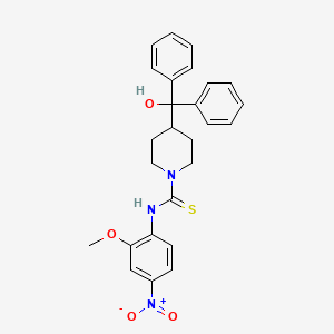 molecular formula C26H27N3O4S B4688970 4-[hydroxy(diphenyl)methyl]-N-(2-methoxy-4-nitrophenyl)-1-piperidinecarbothioamide 