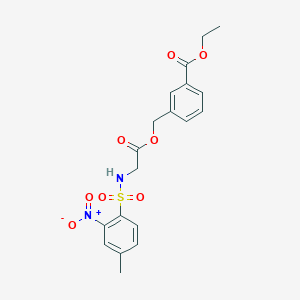 ethyl 3-[({N-[(4-methyl-2-nitrophenyl)sulfonyl]glycyl}oxy)methyl]benzoate