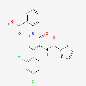 2-[[(Z)-3-(2,4-dichlorophenyl)-2-(furan-2-carbonylamino)prop-2-enoyl]amino]benzoic acid