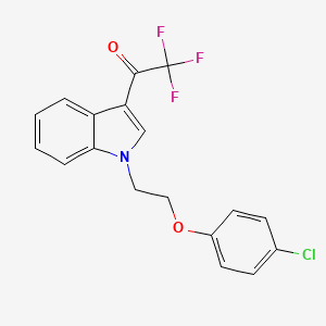 molecular formula C18H13ClF3NO2 B4689010 1-{1-[2-(4-chlorophenoxy)ethyl]-1H-indol-3-yl}-2,2,2-trifluoroethanone 