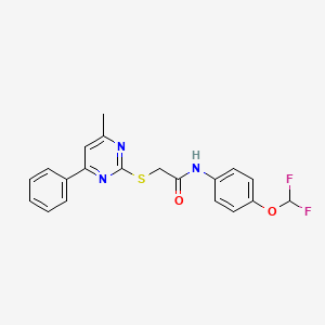 molecular formula C20H17F2N3O2S B4689044 N-[4-(difluoromethoxy)phenyl]-2-[(4-methyl-6-phenyl-2-pyrimidinyl)thio]acetamide 