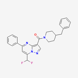 molecular formula C26H24F2N4O B4689054 3-[(4-benzyl-1-piperidinyl)carbonyl]-7-(difluoromethyl)-5-phenylpyrazolo[1,5-a]pyrimidine 