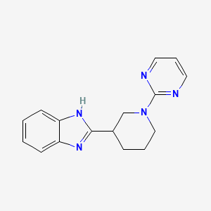 molecular formula C16H17N5 B4689066 2-[1-(2-pyrimidinyl)-3-piperidinyl]-1H-benzimidazole bis(trifluoroacetate) 