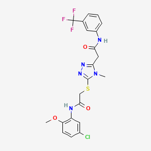 2-[5-({2-[(5-chloro-2-methoxyphenyl)amino]-2-oxoethyl}thio)-4-methyl-4H-1,2,4-triazol-3-yl]-N-[3-(trifluoromethyl)phenyl]acetamide