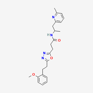 molecular formula C23H28N4O3 B4689125 3-{5-[2-(2-methoxyphenyl)ethyl]-1,3,4-oxadiazol-2-yl}-N-[1-methyl-2-(6-methyl-2-pyridinyl)ethyl]propanamide 