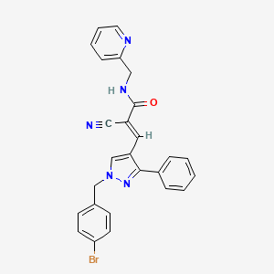 3-[1-(4-bromobenzyl)-3-phenyl-1H-pyrazol-4-yl]-2-cyano-N-(2-pyridinylmethyl)acrylamide