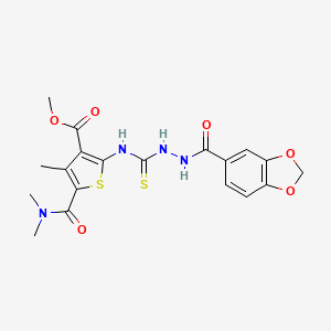 methyl 2-({[2-(1,3-benzodioxol-5-ylcarbonyl)hydrazino]carbonothioyl}amino)-5-[(dimethylamino)carbonyl]-4-methyl-3-thiophenecarboxylate