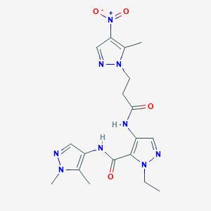 N-(1,5-dimethyl-1H-pyrazol-4-yl)-1-ethyl-4-{[3-(5-methyl-4-nitro-1H-pyrazol-1-yl)propanoyl]amino}-1H-pyrazole-5-carboxamide